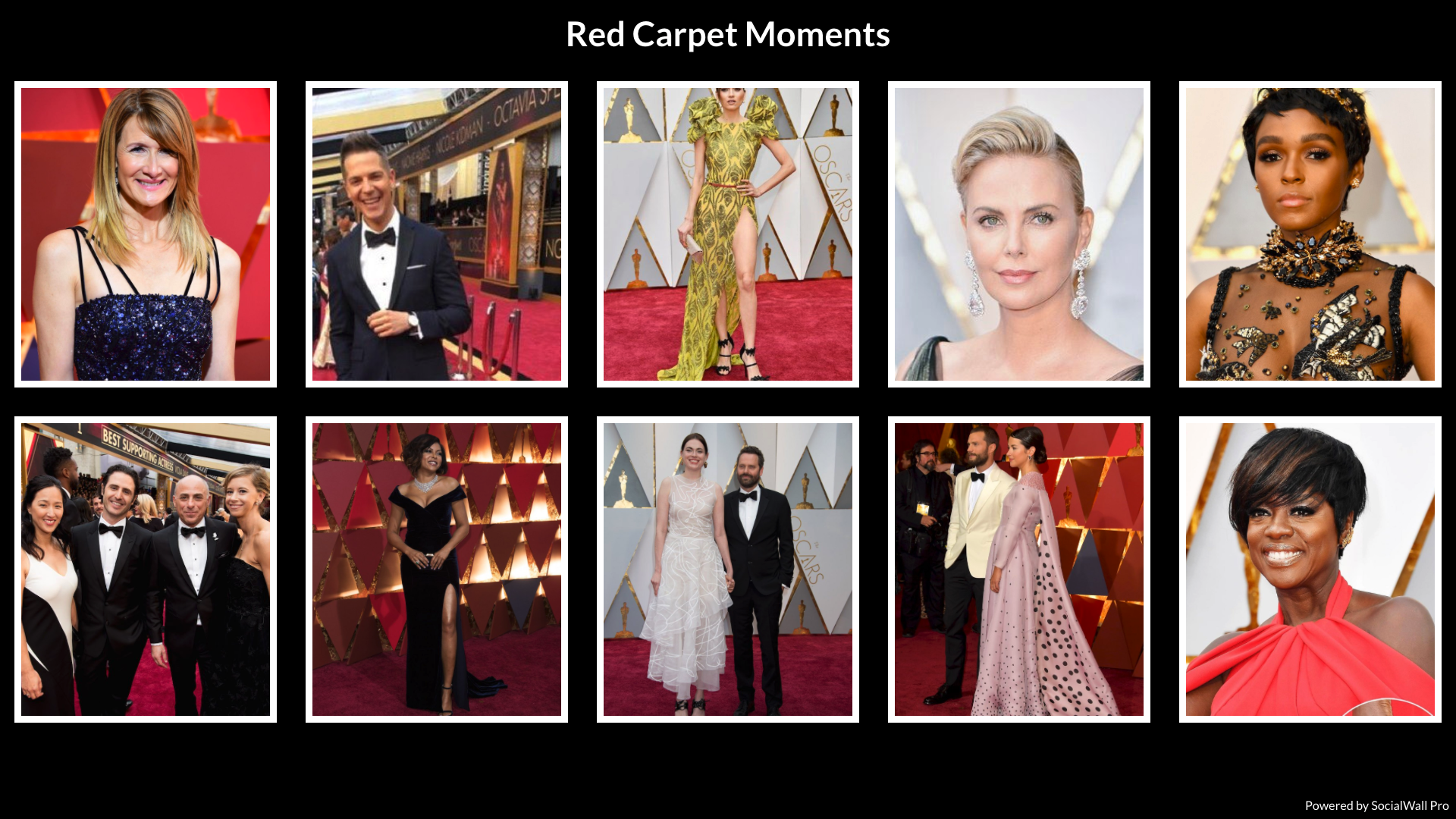 Photo Grid of Red Carpet moments from the Oscars 