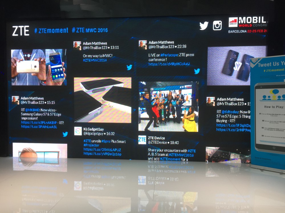 ZTE Social Wall at Mobile World Congress