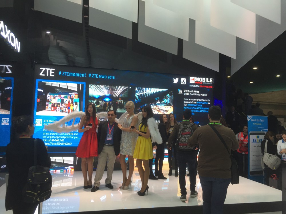 Social Wall on ZTE stand Mobile World Congress