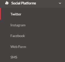 social platform menu for events from SocialWall Pro